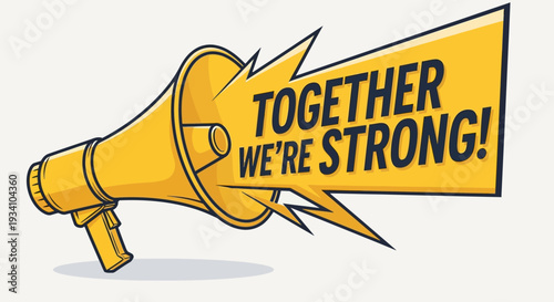 A Yellow Megaphone Amplifies a Message of Unity, Strength, and Collaborative Spirit
