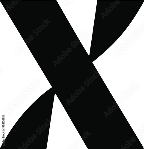 A minimalist vector logo featuring a stylized letter X design element closely resembles