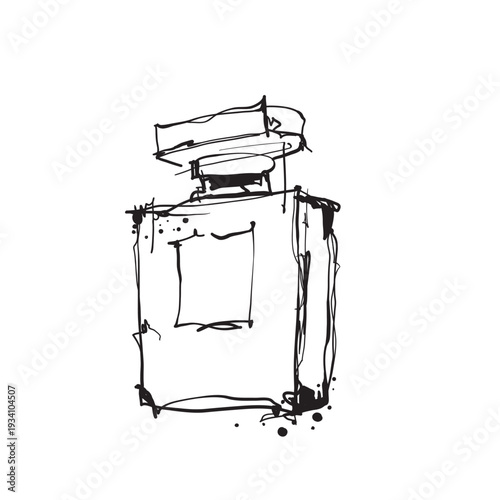 Perfume Bottle Hand Drawn Ink Sketch Vector Illustration
