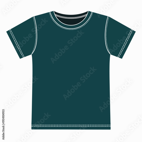 A minimalist dark green crew neck cotton t-shirt for casual everyday wear, perfect for fashion apparel store mockups and summer lifestyle branding projects.
