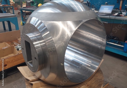 Slika na platnu Large Machined ball valve Component in Workshop