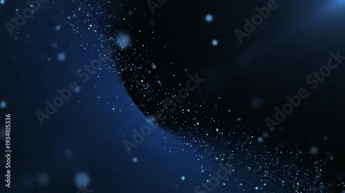 Wallpaper Mural Abstract dark blue background with glowing particles and bokeh effect Torontodigital.ca