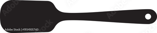 Black rubber spatula with hole in handle kitchen utensil
