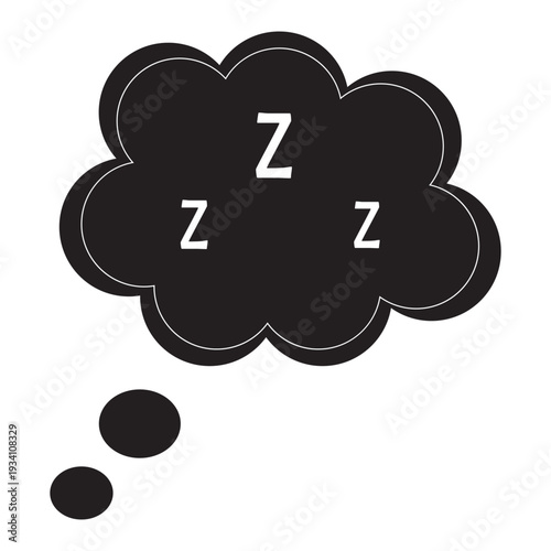Sleep ZZZ speech Cloud icon. Resting and snoring vector symbols.
