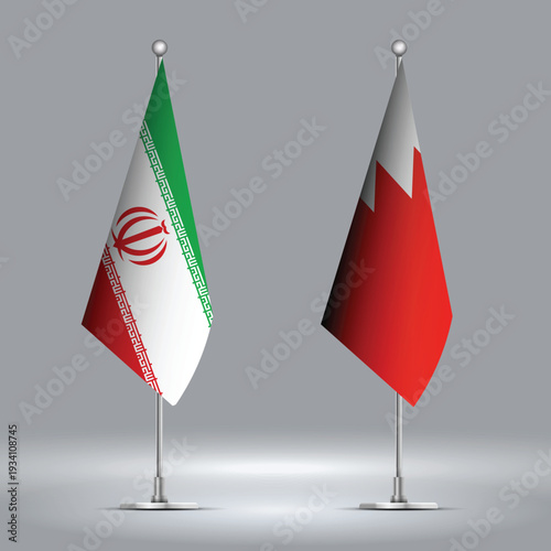 Illustration Vector Featuring IRAN and BAHRAIN Identities with IRAN and BAHRAIN Flags