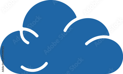 A bright blue cloud icon with white lines symbolizes weather forecast technology