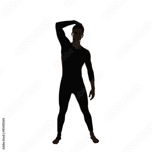 Silhouette of a dancer in motion.