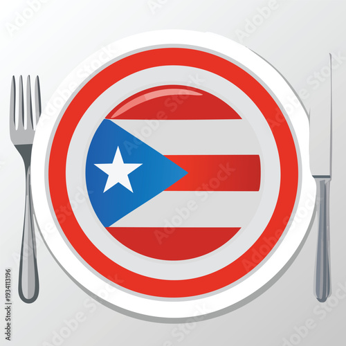 Plate and cutlery displaying flag symbol on white background Free Download Plate and cutlery displaying flag symbol on white background - GFXLoad