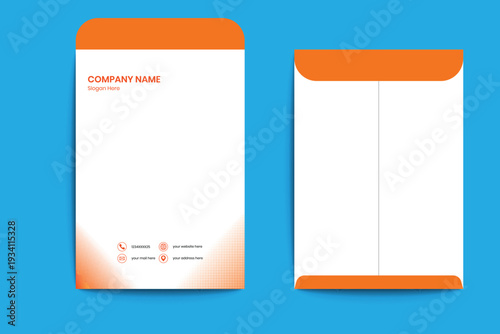 Envelope design. Corporate stationery envelope template. Envelop design for letter, corporate, business and more. DL Envelope template.  A4 Envelope vector design template.