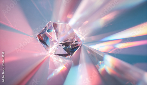 Foto A crystal structure reflects bright light in the daytime, creating beautiful patterns on its surfaces