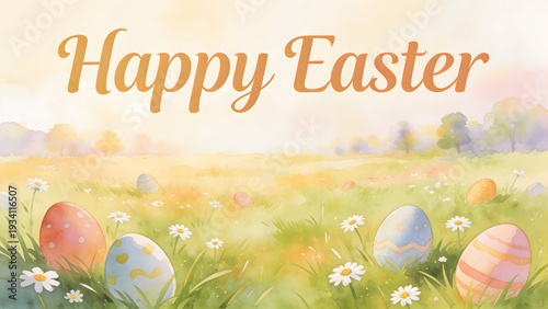 Soft Pastel Watercolor Easter Background for Spring Cards