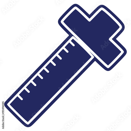 Architects T Square Ruler in Blue Outline Representing Precision and Accuracy in Technical Drawing and Design