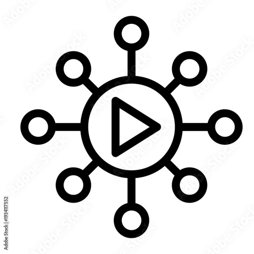 Media Distribution Line Icon