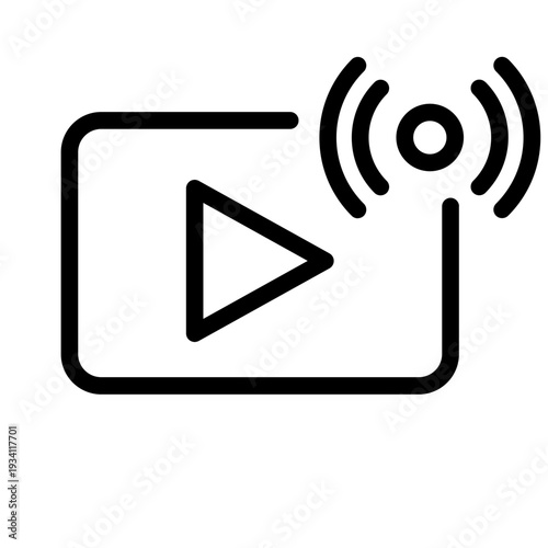 Live Stream Line Icon