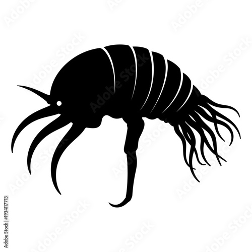 Vector silhouette illustration of a lobster and scorpion isolated on white background