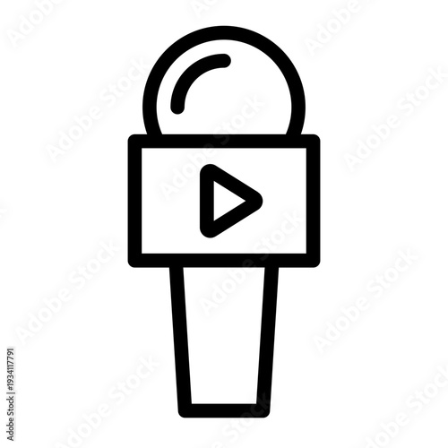 News Microphone Line Icon