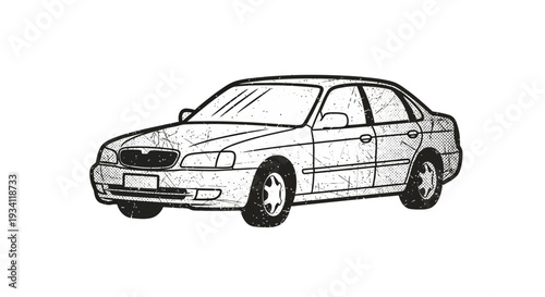 Vintage Sedan Car Illustration