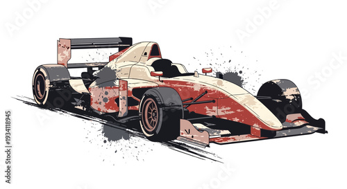 Formula 1 Race Car with Splash Effect