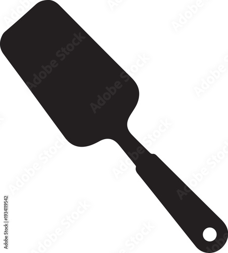 Black silicone spatula with hole in handle kitchen tool