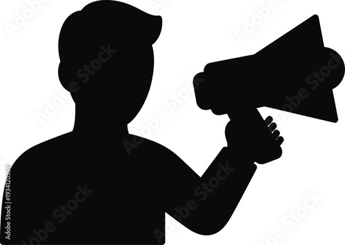 A person holding a megaphone