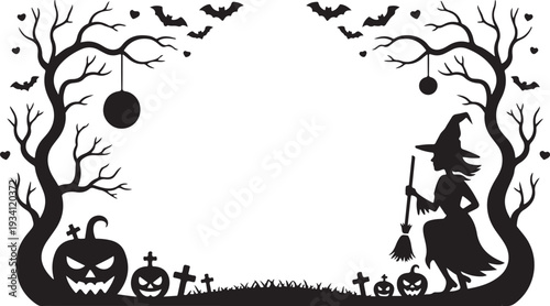 halloween background with pumpkin and bats