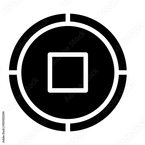 Stop Button Solid Icon