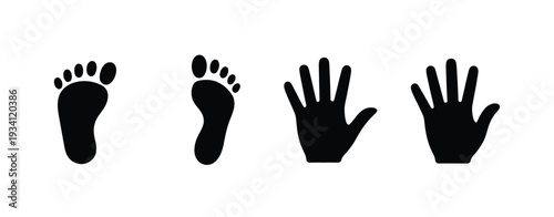 Kid Hand and Foot Print Symbol Minimal Vector Graphic