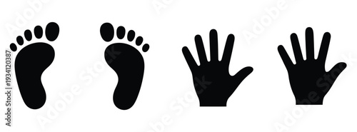 Child Hand and Foot Print Vector Illustration
