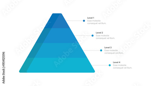 Four Level Pyramid Hierarchy Infographic Template For Business Strategy