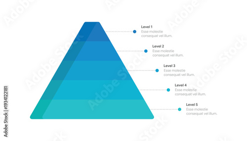 Five Level Pyramid Hierarchy Infographic Template For Business Strategy