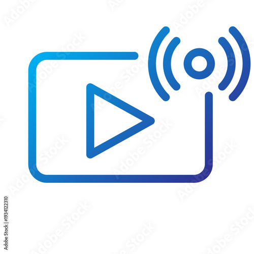 Live Stream Line Gradient Icon