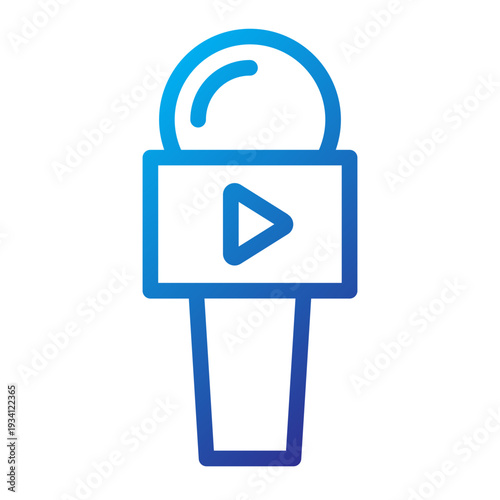 News Microphone Line Gradient Icon