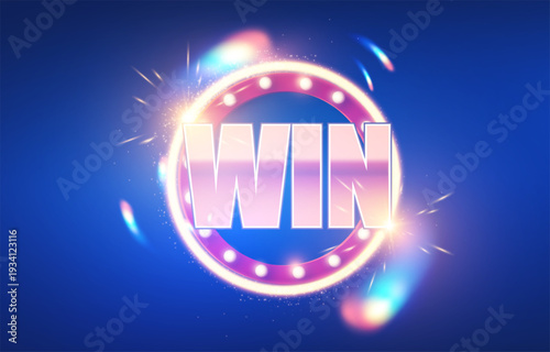 Circle retro shining win banner light effect