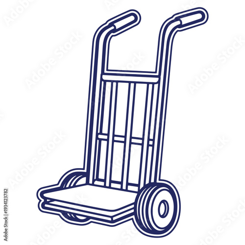 Hand Truck Dolly Icon Outline Design Illustration for Moving Heavy Objects and Material Handling Logistics Industry