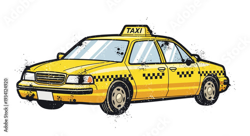 Yellow Taxi Cab - Urban Transportation Icon