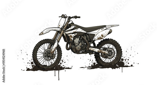 Dirt Bike Covered in Mud