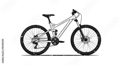 Full Suspension Mountain Bike Sketch