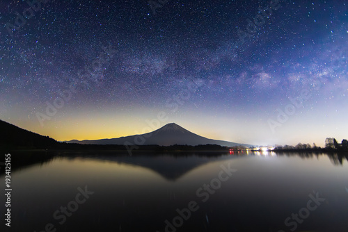 田貫湖から見た星空と富士山