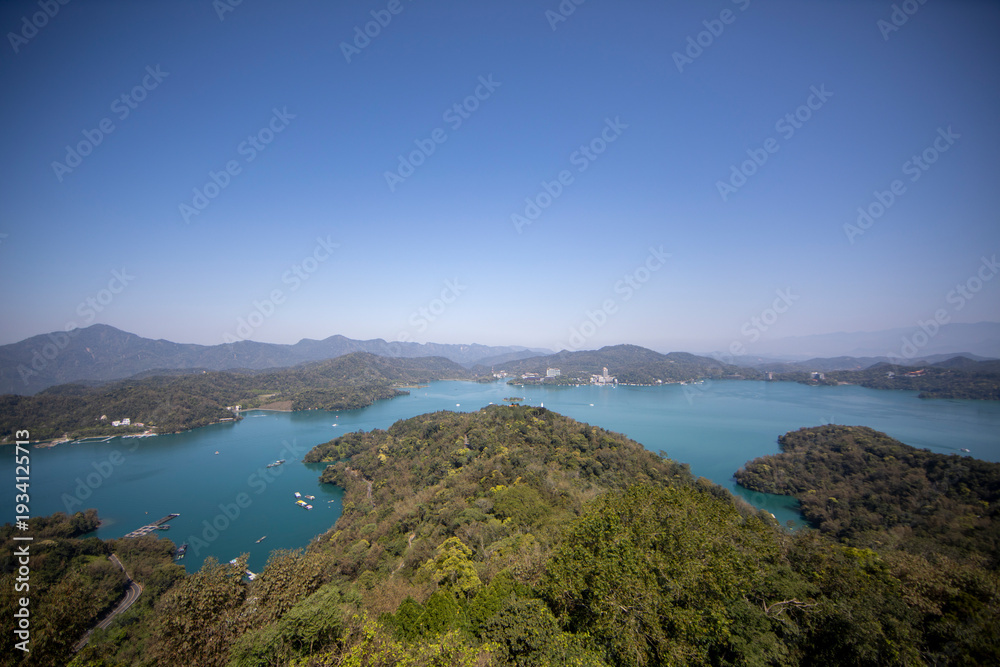 Naklejka premium The scenery of Sun Moon Lake in Nantou County, Taiwan