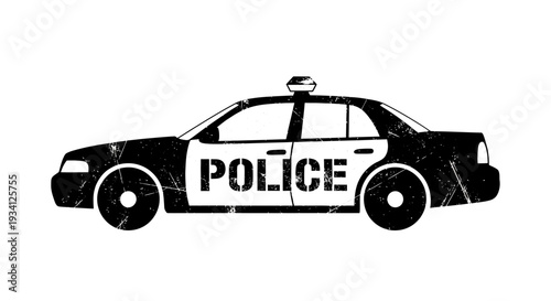 Vintage Police Car Illustration