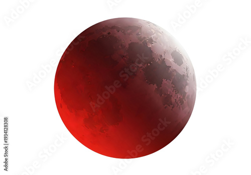 Red blood moon phase for mystical and gothic design