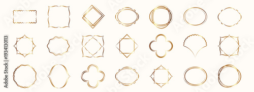 Frame cover border for gold label golden and oval antique ornament. Vintage simple boarder for square rococo invitation and vector line elegant. Frame box luxury for gold design element and label