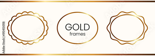 Frame cover casino and gold label border with luxury golden oval. Antique ornament vintage and simple boarder square with rococo invitation vector. Line frame rectangle and box gold design