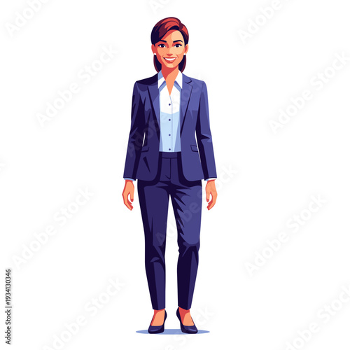 Young Businesswoman Wearing Formal Suit Standing.