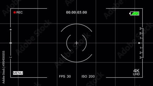 Wallpaper Mural Camcorder interface overlay with alpha channel. 4k animation Torontodigital.ca