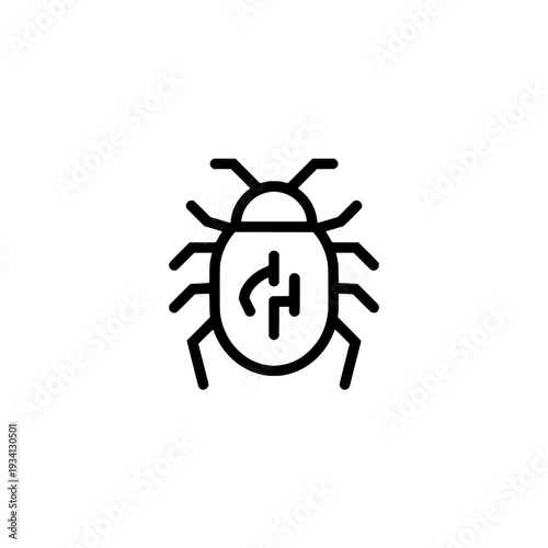 Error debugging icon. Bug sign and symbol. Technical software testing concept. Vector illustration isolated on white background.