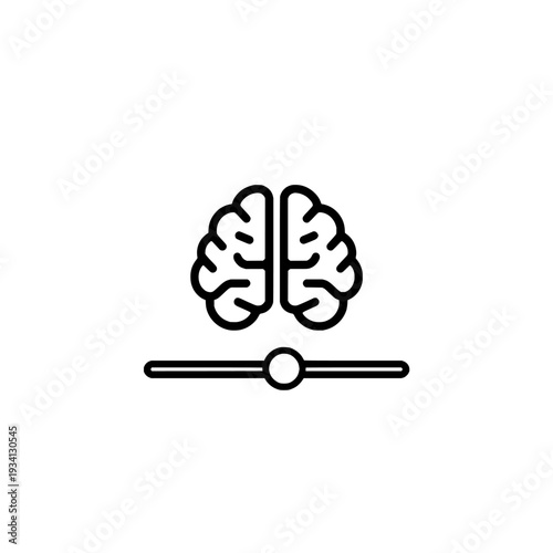 AI settings tuning icon. Adjustment parameters and slider symbol. Bold outline style graphic. Vector illustration isolated on white background.