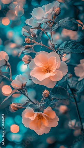 Pastel Spring Flowers Arrangement in a Gentle Botanical Composition for Elegant Scenic Decoration