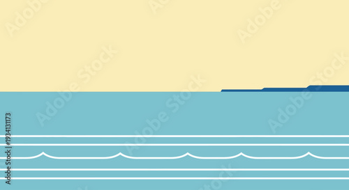 A serene ocean landscape with gentle waves and a peaceful atmosphere