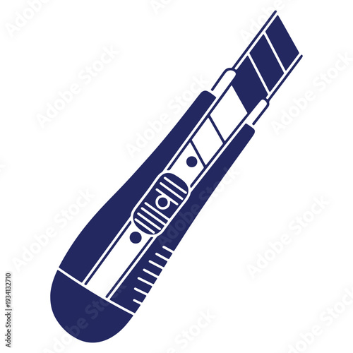 Utility knife illustration for crafting and construction projects precise cutting tool vector design